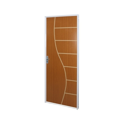 Kit Porta Açomad Mogno Decor Batente Branco Lado Direito 215x85cm Mgm