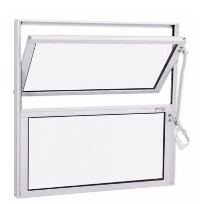 Basculante de Alumínio Branco 50x50cm Vidro Liso