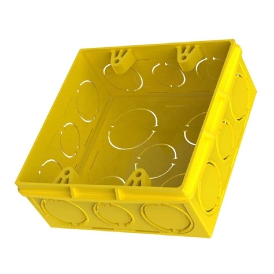 Caixa de Luz de Embutir Quadrada 4x4 Amarela Amanco