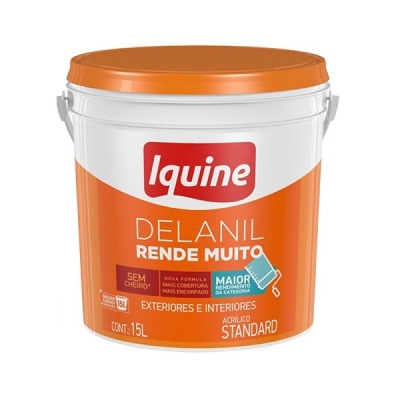 Tinta Acrílica Delanil Rende Muito Branco Neve Balde 15 litros Iquine