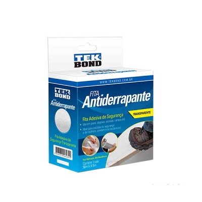 Fita Adesiva Antiderrapante Tranparente 50mm x 5 Metros Tekbond