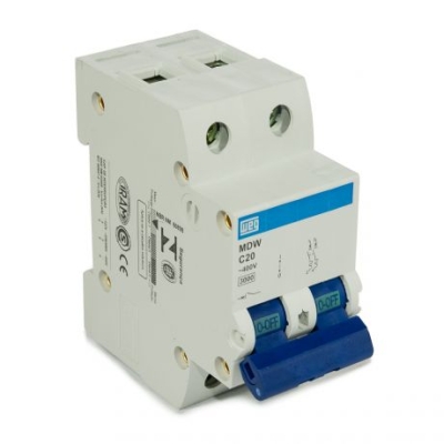 Disjuntor Bipolar Mini Din MDW C20 Weg