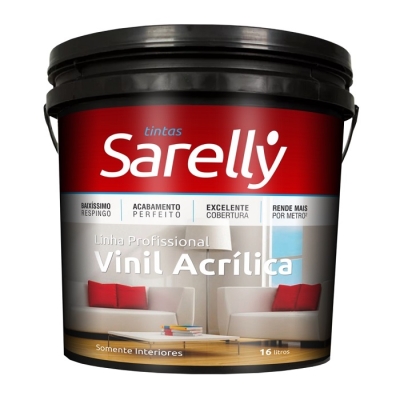 Tinta Viníl Acrílica Branco Balde 16 Litros Sarelly