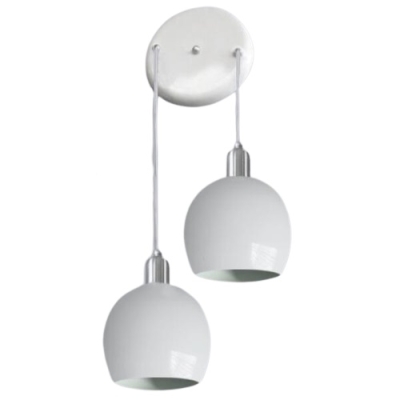 Pendente Bubbles Duplo em Alumínio Branco Difusor Cobre 2 Lâmpadas JM