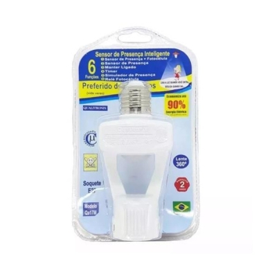 Soquete Sensor de Presença com Fotocélula 360° E-27 QA17M Qualitronix