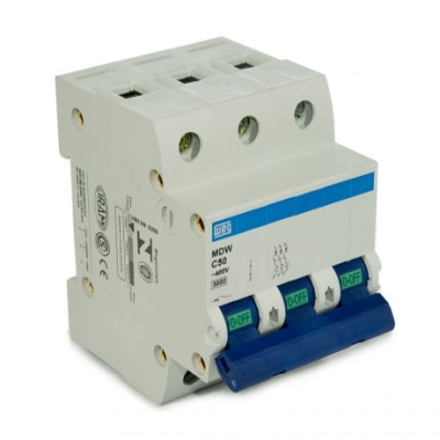 Disjuntor Tripolar Mini Din MDW C50 Weg