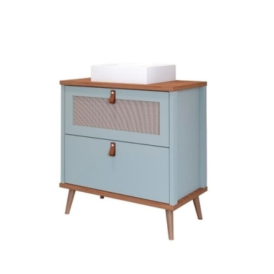 Gabinete de Banheiro Veneto C/ Cuba Pistache/freijo Mdf 60cm Mgm