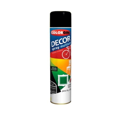 Tinta Spray Decor Uso Geral Preto Brilhante 360ml Colorgin