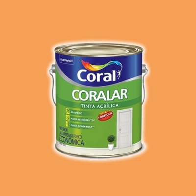 Tinta Acrílica Coralar Laranja Cítrico Galão 3,6 Litros Coral