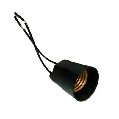 Soquete com Rabicho E-27 1560 Preto Lorenzetti