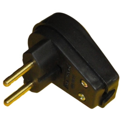 Plugue Macho Prensa Cabo 2 Pólos Preto 10A 1414 Ilumi