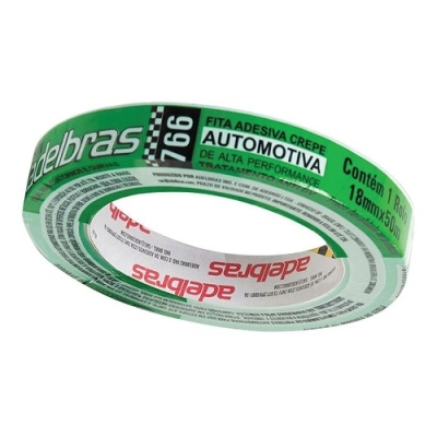 Fita Crepe Adesiva Automotiva Verde 18mm x 50 Metros Adelbras