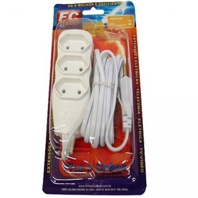 Extensão 2 Pinos 2x0,75mm Cores 10 Metros 10A FC