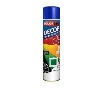 Tinta Spray Decor Uso Geral Azul Colonial Brilhante 360ml Colorgin