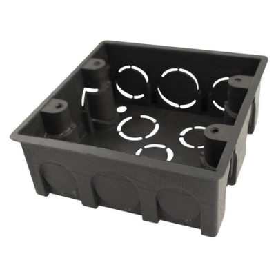 Caixa de Luz de Embutir Quadrada 4x4 Preta Plastinjet
