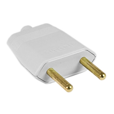Plugue Macho 2 Pólos Branco 10A 14240 Ilumi