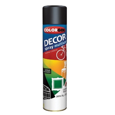 Tinta Spray Decor Uso Geral Preto Fosco 360ml Colorgin