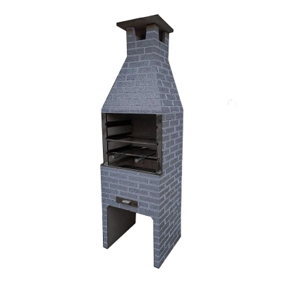 Churrasqueira Pré Moldada Veneza Tijolinho Cinza Granito 60cm DDC
