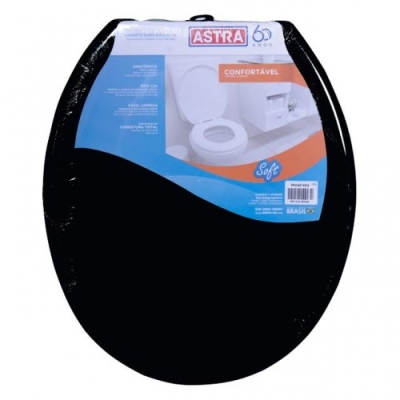 Assento Sanitário Oval Soft Preto TPJ/AS*PR1 Astra