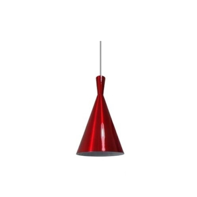 Pendente em Alumínio para 1 Lâmpada Cone Dixon Vermelho com Branco