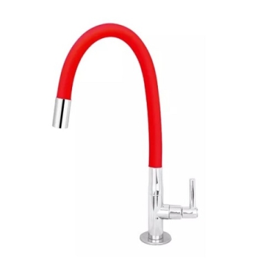 Torneira Cozinha Mesa Bica Flexível 6710 Color C34 Vermelha 1/4 Volta