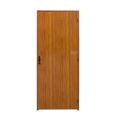 Kit Porta Pronta Batente Aço Mogno Lisa Lado Esquerdo 210x60cm CLM