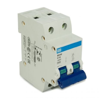Disjuntor Bipolar Mini Din MDW C10 Weg