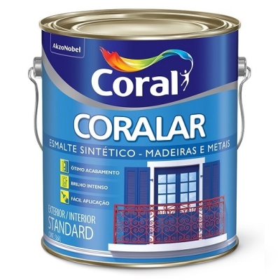 Esmalte Sintético Coralar Preto Fosco Galão 3,6 Litros Coral 