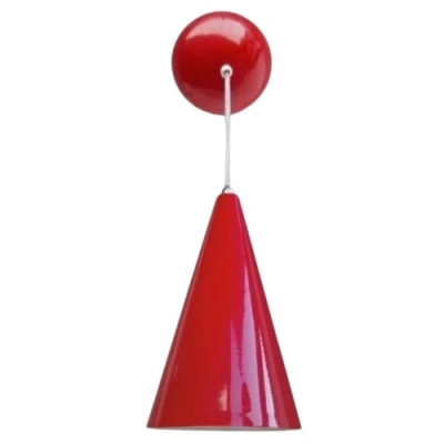 Pendente Cone Vermelho com Branco em Alumínio para 1 Lâmpada 770-VEBRA