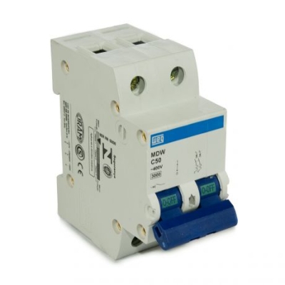 Disjuntor Bipolar Mini Din MDW C50 Weg