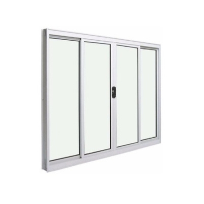 Janela de Alumínio Branco 4 Folhas 150x120cm Vidro Liso 