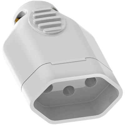 Plugue Fêmea 2 Pólos + Terra Branco 20A 1442 Ilumi