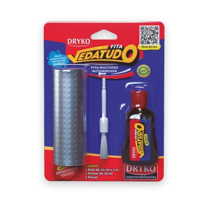 Kit Manta Adesiva Aluminizada 10cm x 1mt + Primer Dryko Vedatudo
