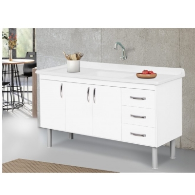 Armário de Cozinha Tóquio Branco 144,2cm Para pia de 1,50mt Rorato 