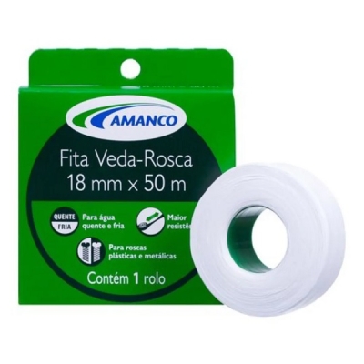 Fita Veda Rosca 18mm x 50 Metros Teflon Amanco