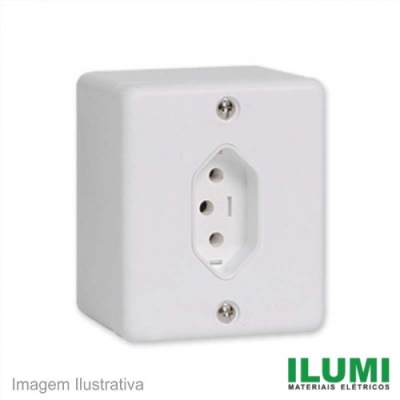 Box Tomada 2P + Terra 20A Sistema X Sobrepor 63141 Ilumi 