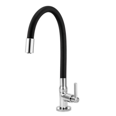 Torneira Cozinha Mesa Bica Flexível 6710 Color C34 Preta 1/4 de Volta 