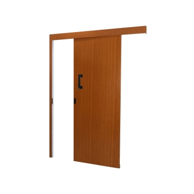 Kit Porta de Correr Sobrepor Lisa Mogno Reversível 215x80cm Mgm
