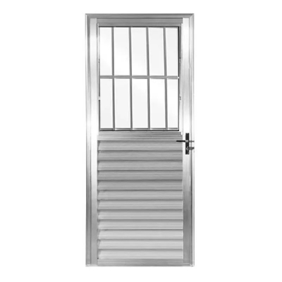 Porta de Alumínio Postigo com Vidro 0,80L x 2,10A Lado Esquerdo