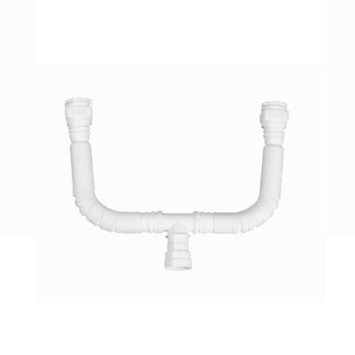 Sifão Sanfonado Duplo Universal de PVC Branco SDU/AS Astra