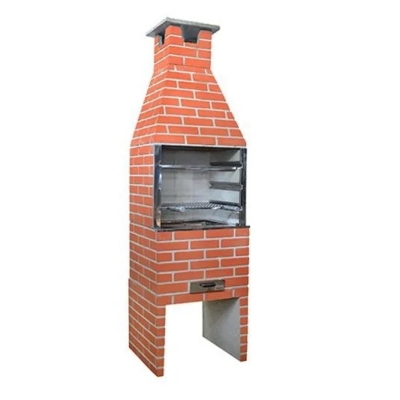 Churrasqueira Pré Moldada Veneza Tijolinho Pintura Vermelha 60cm DDC