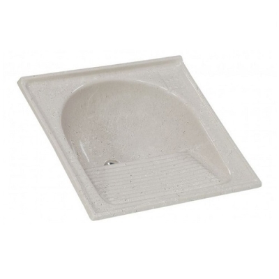 Tanque Simples em Mármore Sintético 60x60cm Travertino Rorato