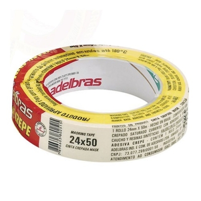Fita Crepe Adesiva 24mm x 50 Metros Adelbras