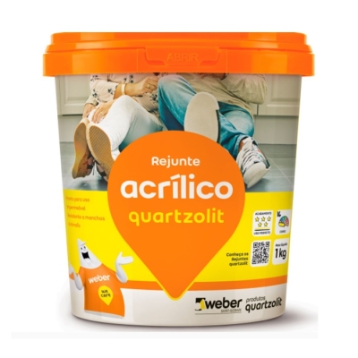 Rejunte Acrílico 1kg Cinza Platina Quartzolit 