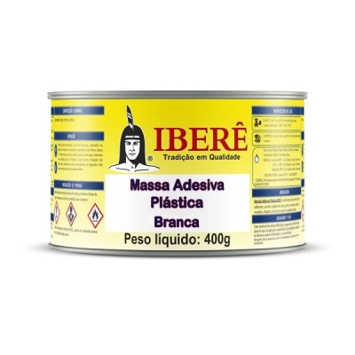 Massa Plástica Adesiva 400gr Branco Iberê 