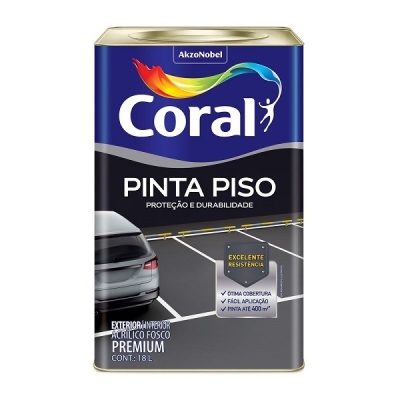 Tinta Pinta Piso Premium Cinza Médio Lata 18 Litros Coral