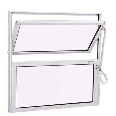 Basculante de Alumínio Branco 40x40cm Vidro Liso 