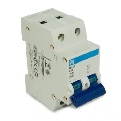 Disjuntor Bipolar Mini Din MDW C25 Weg