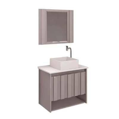 Gabinete com Espelheira Treviso Suspenso 63,5cm Quinto Gianduia Rorato