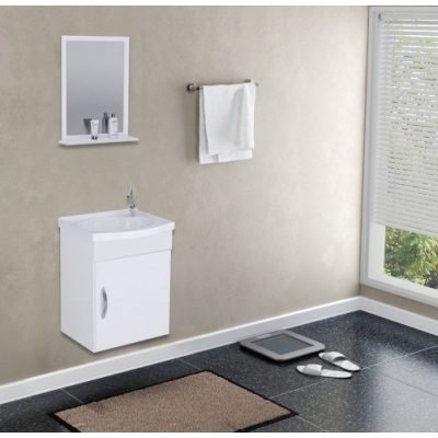 Gabinete com Espelho para Banheiro Siena Suspenso 39cm Branco Rorato